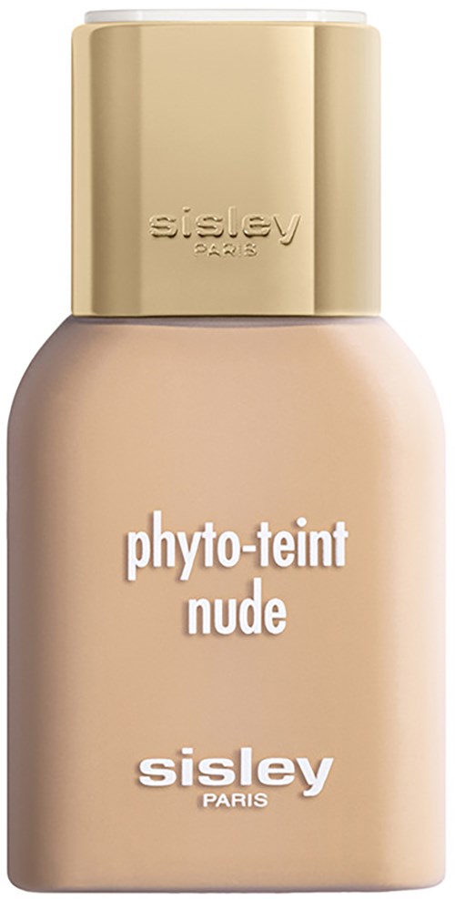 Beige palikka Sisley Phyto-Teint Nude -meikkivoiteesta kultaisella kannella.