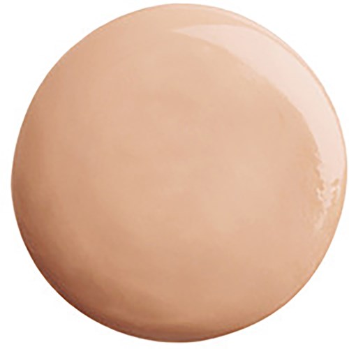 Ett runt, beige, glänsande föremål som ser ut som en slät sten eller ett stort piller.