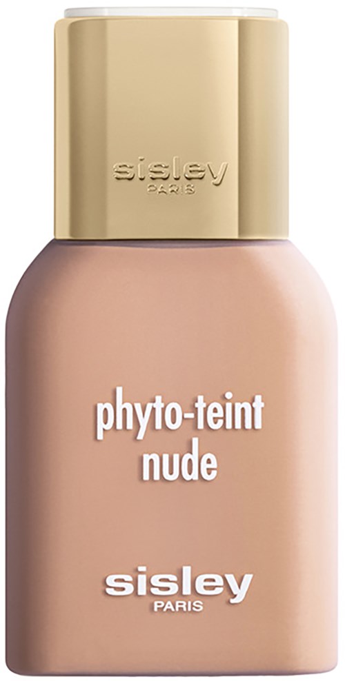 Sisley Phyto-Teint Nude -meikkivoide pullossa, jossa beige korkki ja vaaleanpunainen neste.
