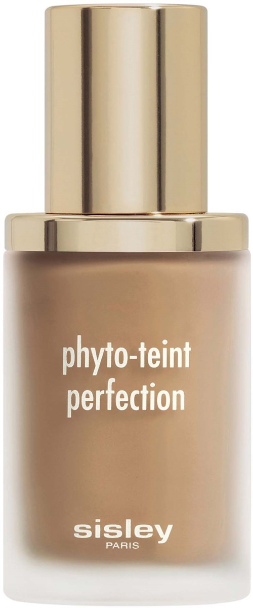 Tämä on Sisleyn meikkivoidesäiliö kulttikannella. Siinä lukee 'phyto-teint perfection'.
