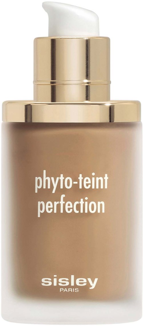Valkoinen pumppupullo, jossa lukee 'phyto-teint perfection' ja valmistaja Sisley Paris.