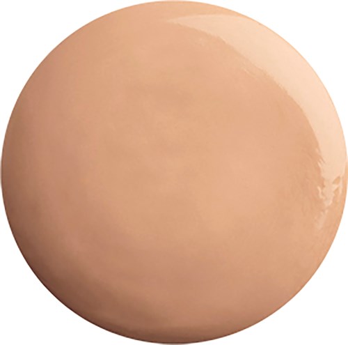 Peach-värinen pallo, sileä pinta ja himmeä kiilto.
