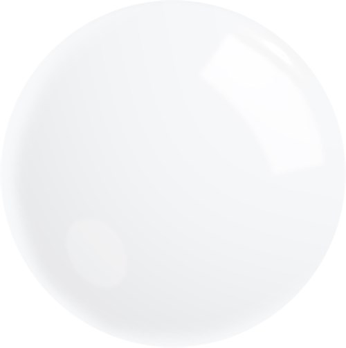 Een grote, glanzende witte bal met reflecties op het oppervlak.