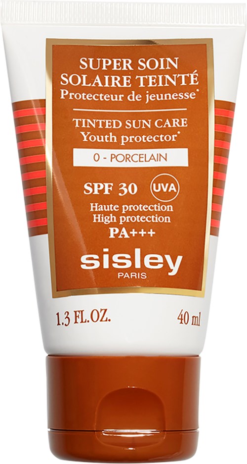 Een tubes zonnebrandcrème van 'Sisley Paris', SPF 30, voor porseleinen huid, 40 ml, met UVA-bescherming.