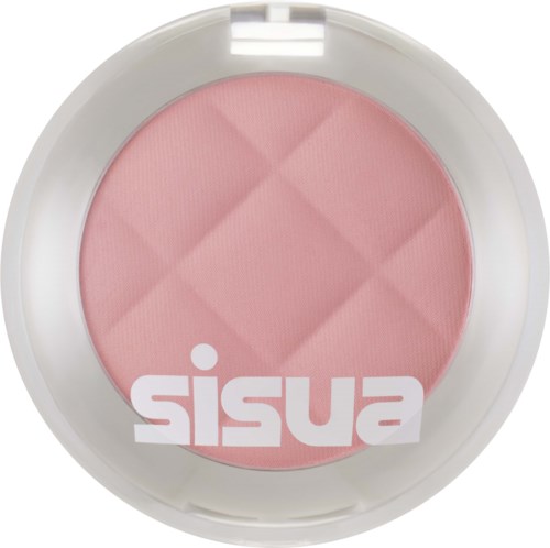 Pink blush with a quilted pattern in a round container, labeled "sisu" at the bottom.