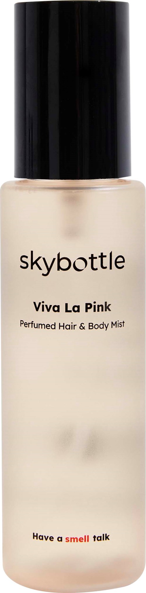 Skybottle Viva La Pink -hius- ja vartisertumisuohje, musta korkki.
