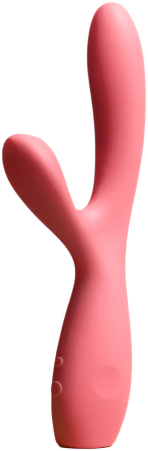 Ein rosa Hasenform-Vibrator mit Hauptstange und kleiner Arm für Stimulation.