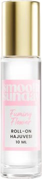 Tillsynes klart nagellack i glasflaska med rosa etikett som säger Summer Flower och guldlock.