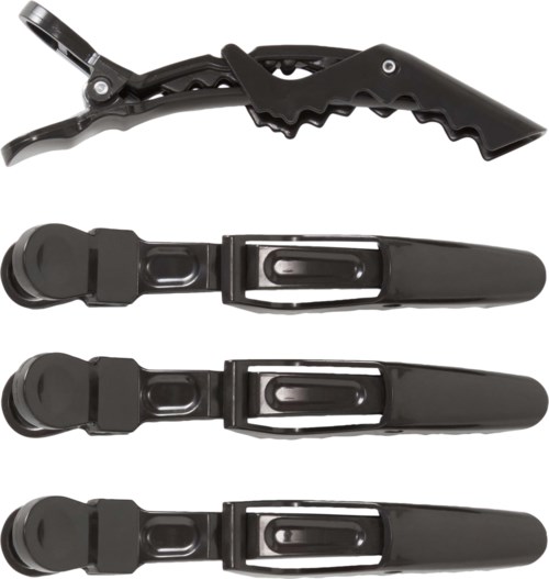 Et svart multiverktøy med en sammenleggbar sag og tre sammenleggbare kniver for ulike oppgaver.