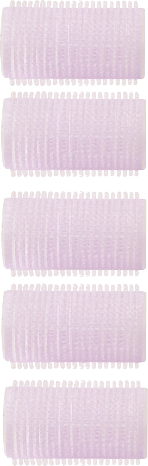 Five purple striped bands stacked vertically, each with small white teeth-like edges.