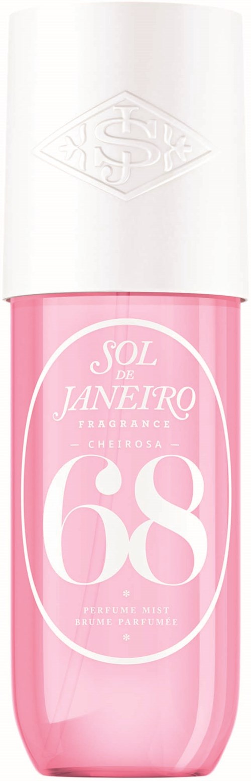 Pinkfarbige Nagellackflasche mit weißem Deckel und Marke Sol de Janeiro 68.