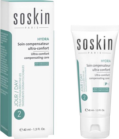 Soskin Hydra cream and box for ultra-comfort, non-comedogenic, for daytime use, 40ml, Paris brand.