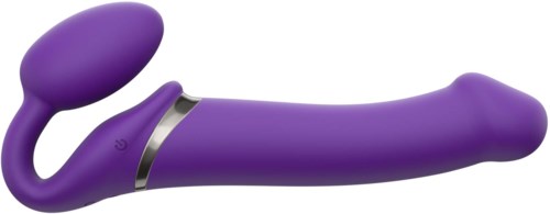Ein lila gekrümmtes Objekt mit einem kleinen Ball an einem Ende, sieht wie ein Personal-Vibrator aus.