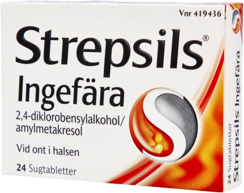 Strepsils Ingefära Sugtablett 24 pcs