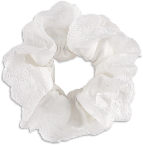 SUI AVA Show Me The Bunny! Broderie Scrunchie Bright White
