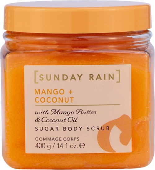 Nattananr med mangogulrot- og kokosskrubb med mangosmør og kokosolje fra Sunday Rain.