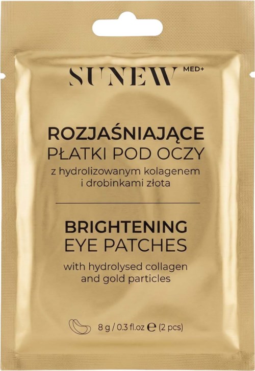 Pakke med oppklarende øyepads med kollagen og gullpartikler, 8 gram, to stykker.