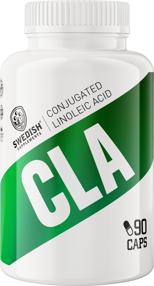 Eine weiße Flasche mit 'CLA' Aufschrift, enthält 90 Kapseln Konjugierte Linolensäure-Ergänzung.