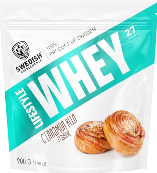 Turkoosi ja valkoinen pussi, jossa lukee 'Whey', ja siinä kanelipulloja, merkkinä proteiini- tai ruokavaliolisästä.