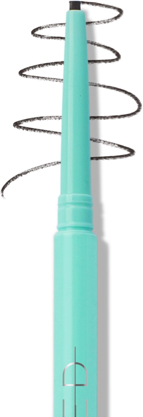 A blue marker with a spiral line drawn above it.