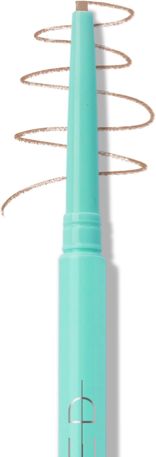 A blue marker with a spiraling brown line coming out of the tip.