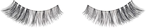 Gentle black eyelashes displayed on a black background. Elegant and natural look for eyes.