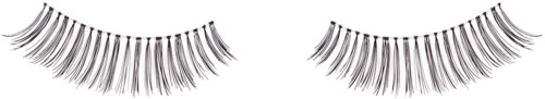A pair of false eyelashes shown against a black background.