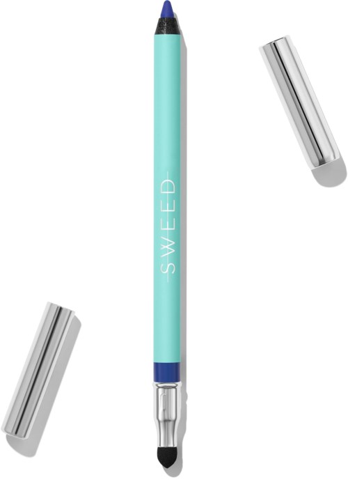 A light blue dual-ended marker or highlighter with silver caps on each end. The word "SWYPED" is printed on it.