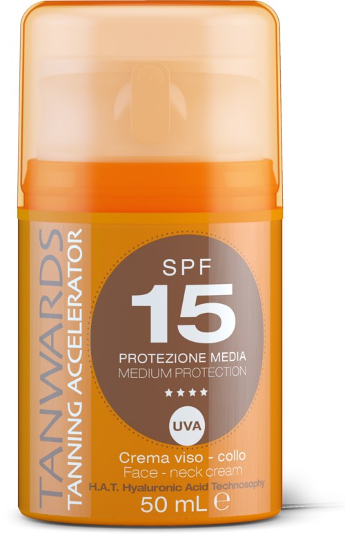 TANWARDS SPF 15 kasvoniemi ja kaulan kerma, 50 ml, kosteutusta ja UVA-suojaa.