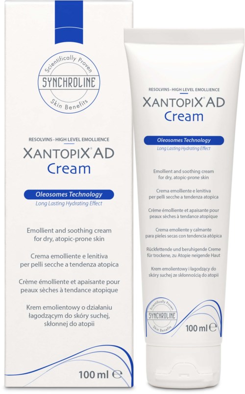 A white tube and box for skincare cream emphasizing hydration, soothing effects, and long-lasting moisture for dry skin.