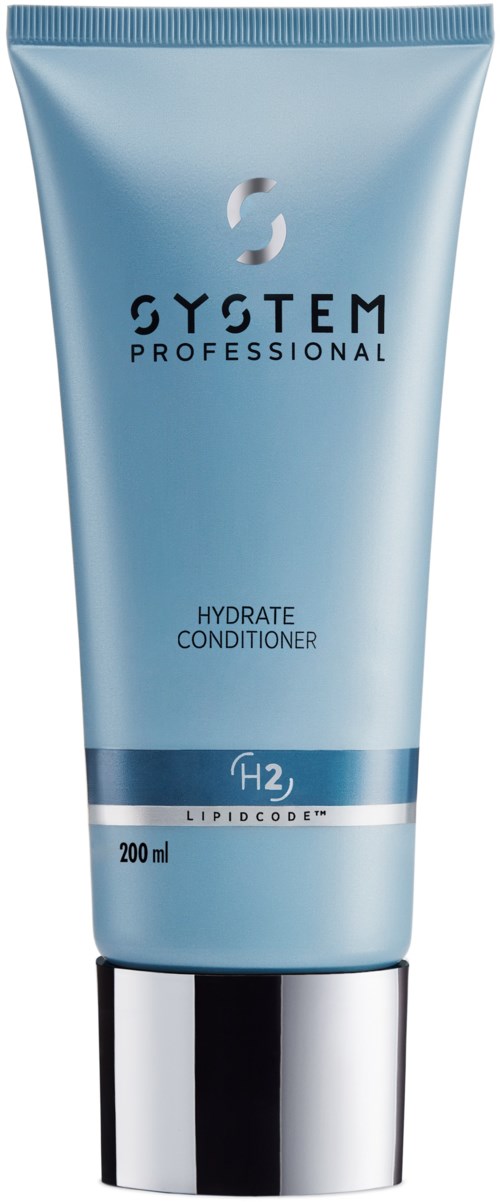 Blauwe tube Hydra Conditioner van System Professional, 200 ml, met zwart en zilveren dop.