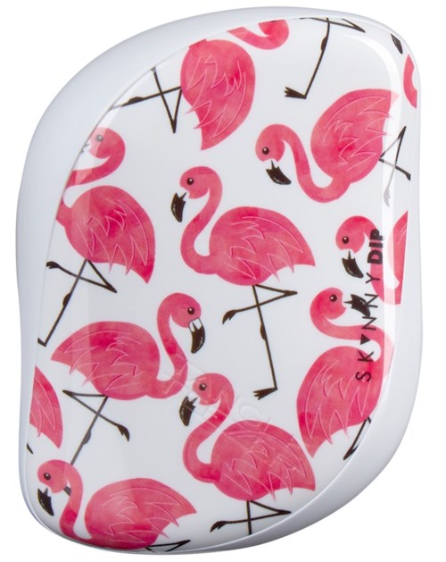 En liten tvålkopp med rosa flamingomönster och orden 'SUNNY DAY'.