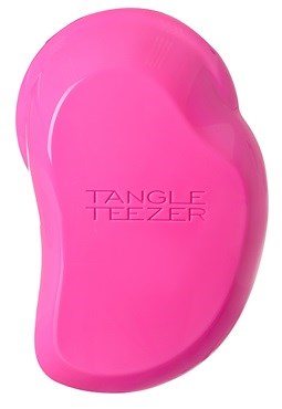 Pink Tangle Teezer-hårborste med en kurvig, ergonomisk form och märket på.