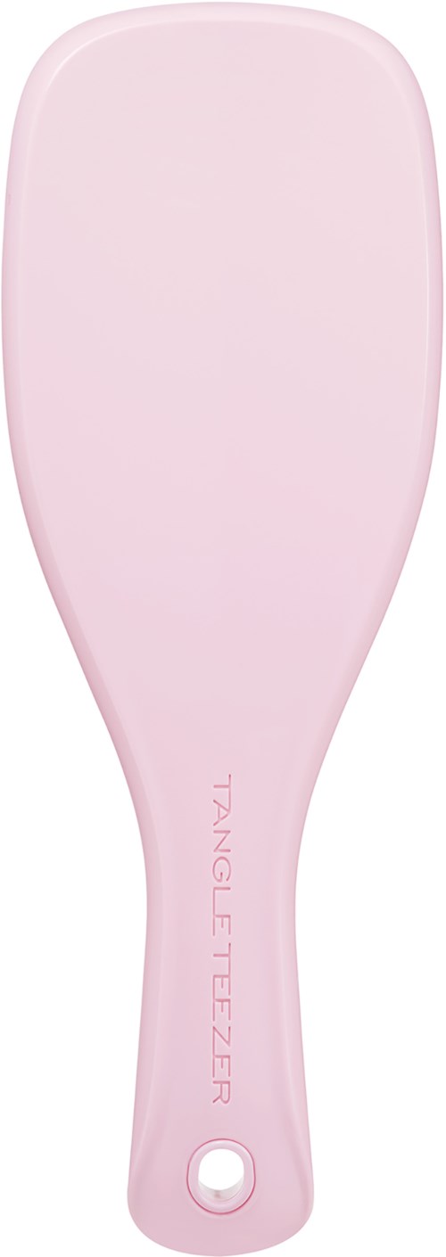 Pink paddle with the words "Tangle Tizer" on the handle.