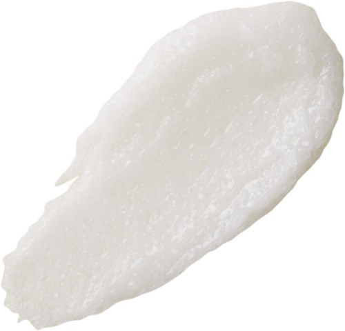 Ein weißes, strukturierte Objekt mit gebogener Form, möglicherweise eine Scheibe von Essen oder Mineral.