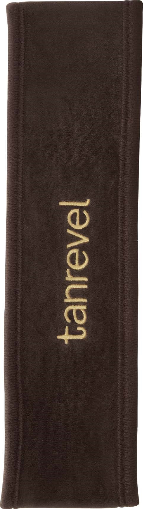 Ein brauner Riemen mit dem Wort 'tarnrevel' in goldener Schrift.