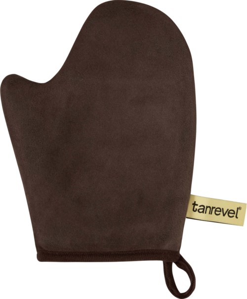 Ein dunkelbrauner Ofenhandschuh mit Schlaufe, hergestellt von Tanrevel, zum Umgang mit heißen Gegenständen.