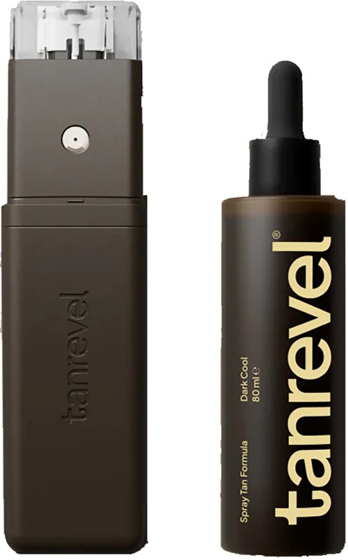 A brown bottle with a dropper and the words "tannevel" on it, likely a skincare or cosmetic product.
