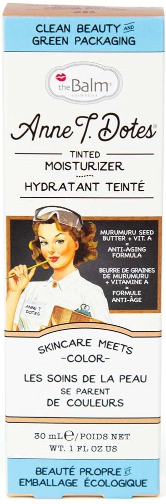 En hudvårdsförpackning med en vintageillustration av en kvinna i 1950-talsstil och text om fuktighetskräm och hudvårdsfördelar.