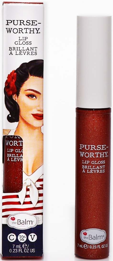 Een rood lipgloss in een tube en de verpakking, met een vrouw die rood lippenstift draagt en vintage stijl.