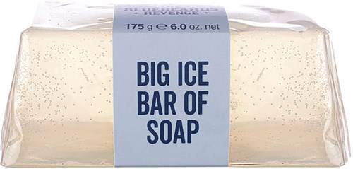 A soap bar labeled 'Big Ice Bar of Soap' in clear plastic packaging.