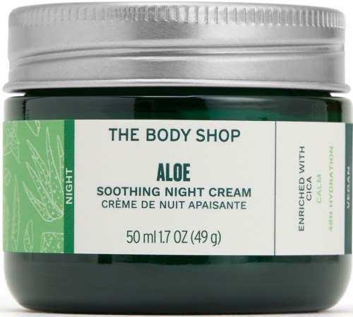 Vihreä Aloe rauhoittava yövoide The Body Shopista, 50 ml.