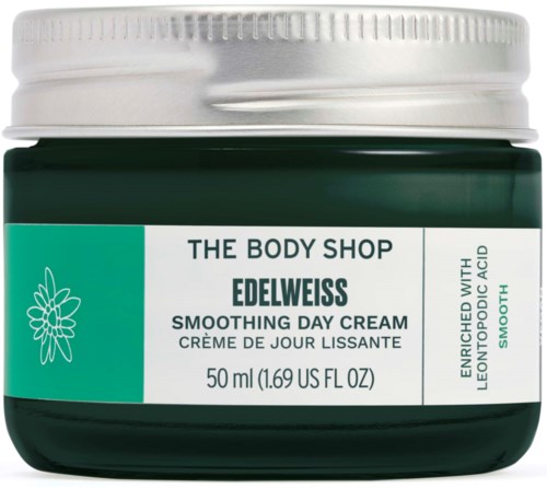 Vihreä rasia The Body Shopin tasapainottava päivävoide, sisältää sitruunaa ja glykolihappoa, 50 ml.