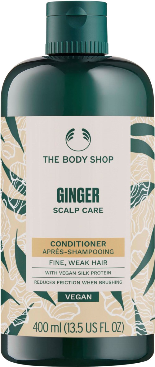 Ingwer Kopfhautpflege Conditioner für feines, schwaches Haar. Vegane Formel mit Seidenprotein, reduziert Reibung beim Bürsten.
