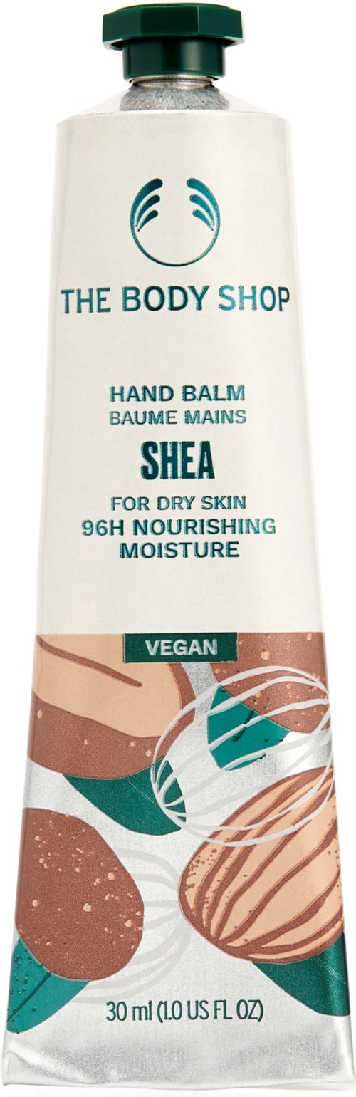 Vegan hand balm for dry skin with shea, nourishing for 96 hours, by The Body Shop, 30ml.