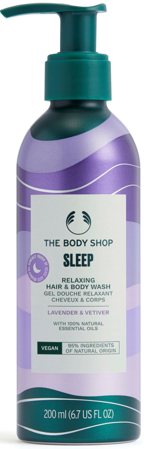 Lavendel- und Vetiver-Duft Körperwäsche von The Body Shop, für Schlaf und Entspannung.