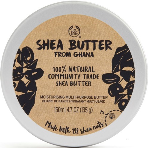Shea-voihtopurkki Ghanasta, luonnollinen, monikäyttöinen, tehty 192 shea-pähkinästä, 150 ml.