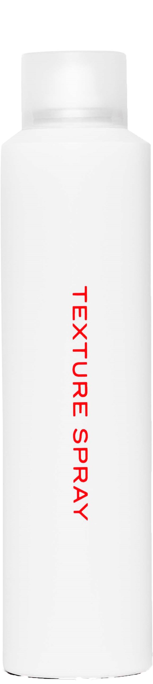 A white spray bottle with red text that says "TEXTURE SPRAY".