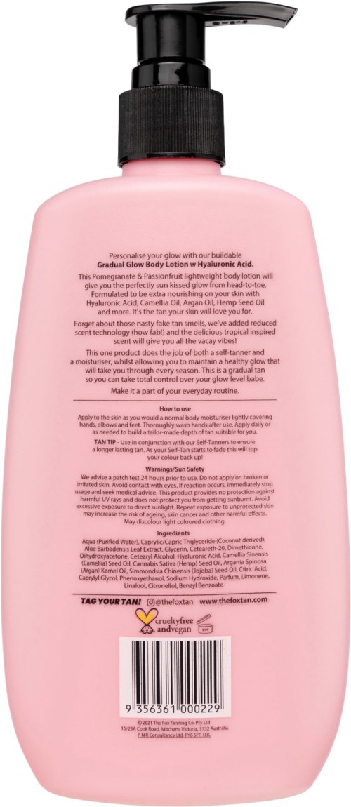 A pink bottle with a pump dispenser, likely a lotion or soap container, with text and a barcode on the back.