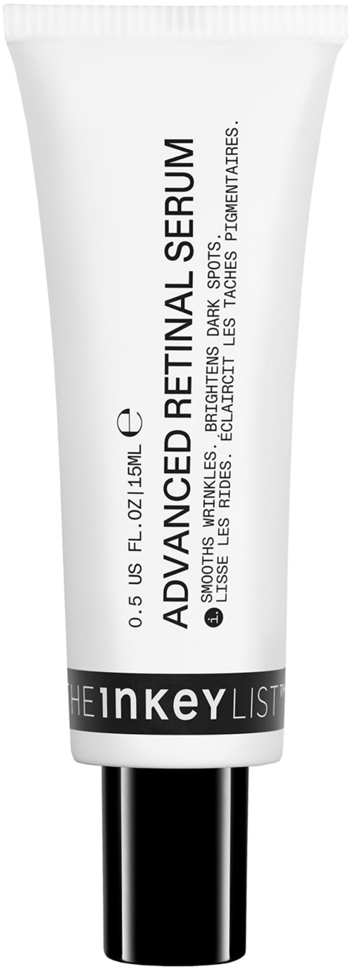 A white tube labeled 'Advanced Retinal Serum' with black text and a black cap.